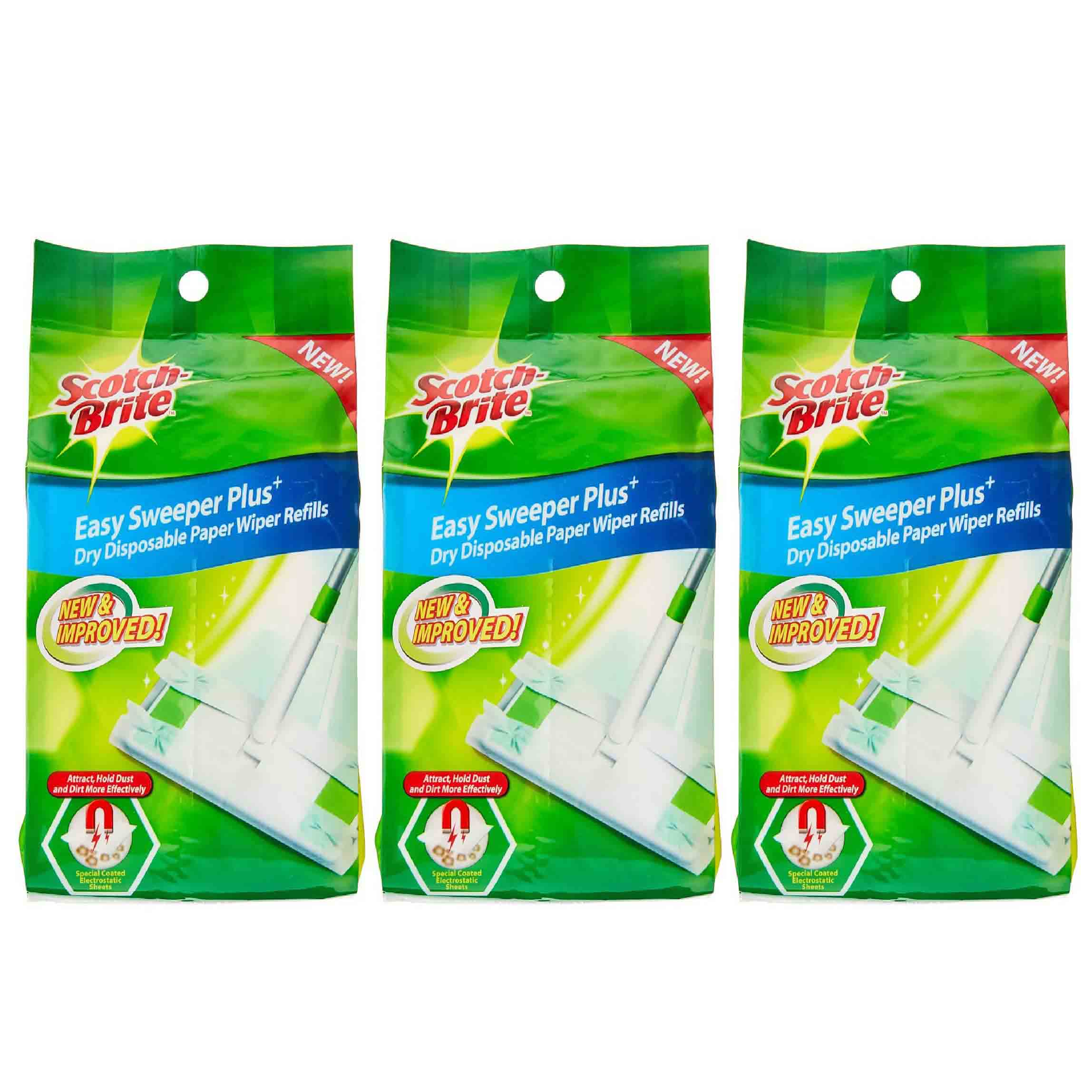 3M Scotch-Brite Easy Sweeper Dry Refill 3 X 20 Sheets Value Pack
